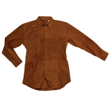 Mens Italian Goat Suede Leather Shirt 